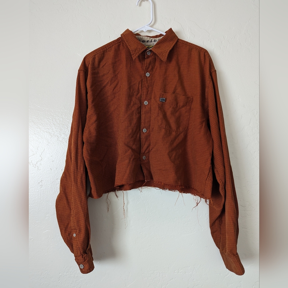 The north face cropped button down